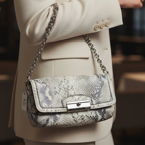 Coach Kristin Python Leather Bag - Picture 1 of 9